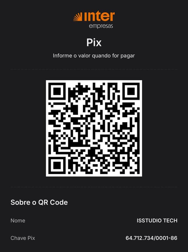 QR Code Pix — ISSTUDIO TECH - Israel S.